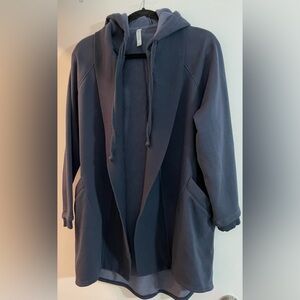 Fabletics women’s navy blue open front hooded cardigan Sz.S